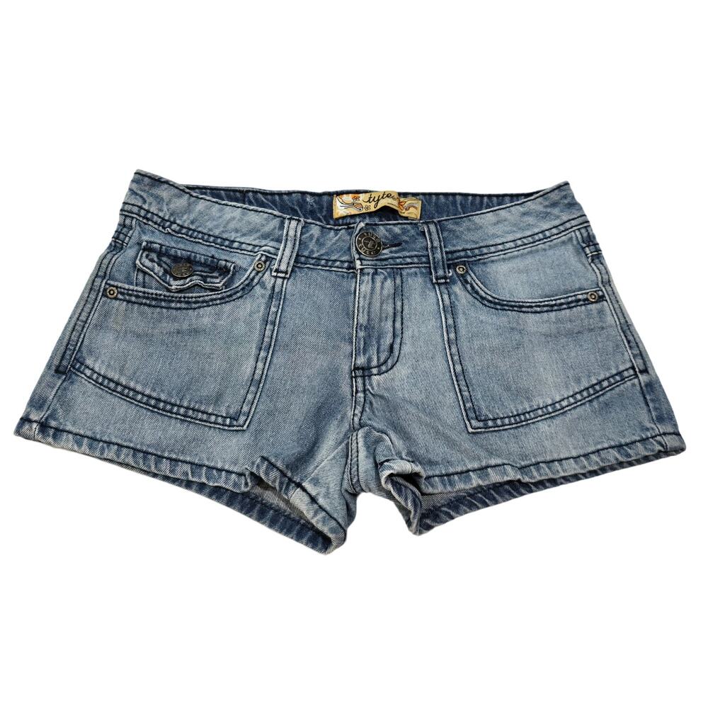 Tyte Jeans Light Blue Denim Jean Shorts 100% Cotton Button Pocket Juniors Size 5